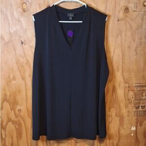 NWT Worthington Shirt Womens 3X Black Sleeveless Classic Minimalist Basic Simple